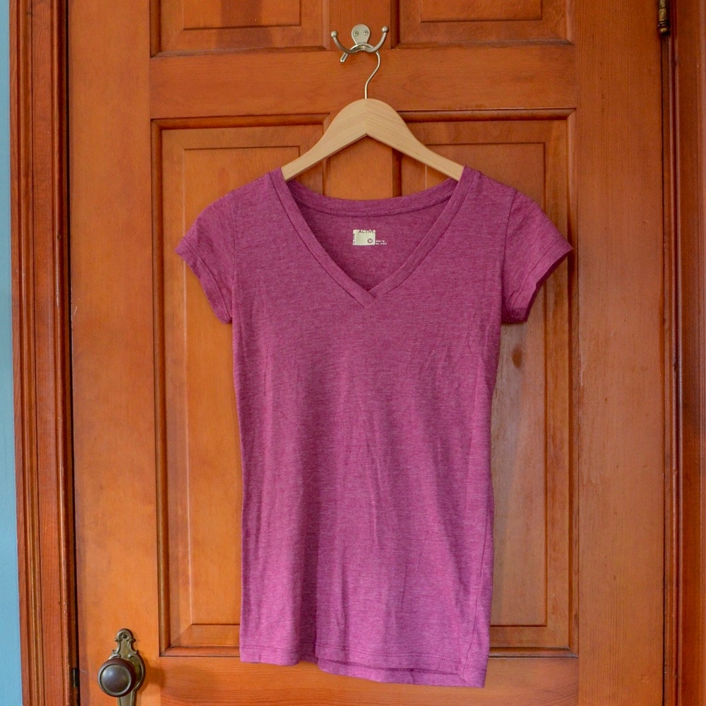 Berry V Neck Tee